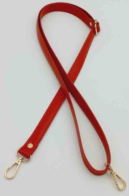 Angel Çanta Aksesuar Kırmızı 125X2 Cm Çanta Sapı Sürgütlü Light Gold Metal - 1