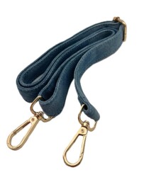 Angel Çanta Aksesuar Kot Kumaş 125X2.5 Cm Sürgütlü Çanta Sapı Light Gold Metal - 1