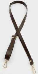 Angel Çanta Aksesuar Koyu Kahverengi 125X2 Cm Çanta Sapı Sürgütlü Light Gold Metal - Angel Çanta Aksesuar