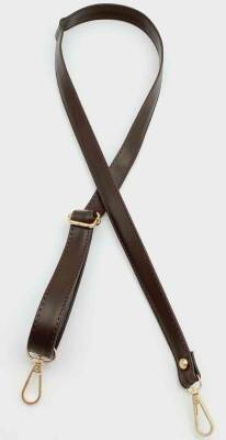 Angel Çanta Aksesuar Koyu Kahverengi 125X2 Cm Çanta Sapı Sürgütlü Light Gold Metal - 1