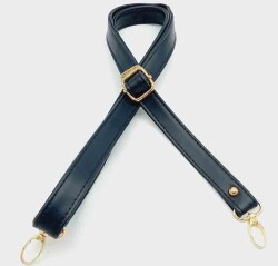 Angel Çanta Aksesuar Lacivert 125X2 Cm Çanta Sapı Sürgütlü Light Gold Metal - Angel Çanta Aksesuar