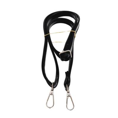 Angel Çanta Aksesuar Rugan Deri 125x2 cm Sürgütlü Siyah Renk Çanta Sapı Gümüş Metalli - 1