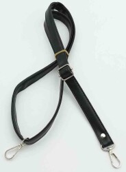 Angel Çanta Aksesuar Siyah 125X2 Cm Çanta Sapı Sürgütlü Gümüş Metal - Angel Çanta Aksesuar