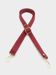 Angel Çanta Aksesuar Süet Nubuk Bordo 140X2 Cm Çanta Sapı Sürgütlü Light Gold Metal - Angel Çanta Aksesuar