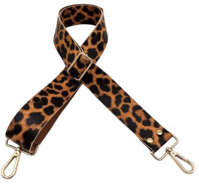 Angel Çanta Aksesuar Suni Deri 120x4 cm Çanta Sapı Kalsap Leopar Renk Light Gold Metalli - 1