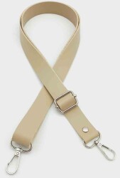 Angel Çanta Aksesuar Suni Deri Ayarlı Çanta Sapı 120X2.4 Cm Bej Gümüş Metal - Angel Çanta Aksesuar