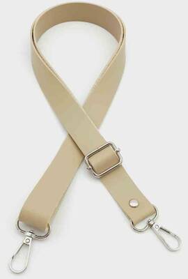 Angel Çanta Aksesuar Suni Deri Ayarlı Çanta Sapı 120X2.4 Cm Bej Gümüş Metal - 1