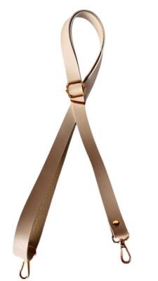 Angel Çanta Aksesuar Suni Deri Ayarlı Çanta Sapı 120x2 cm Bej Renk Light Gold Metalli - 1