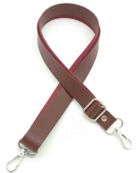 Angel Çanta Aksesuar Suni Deri Ayarlı Çanta Sapı 120X2.4 Cm Bordo Gümüş Metal - Angel Çanta Aksesuar