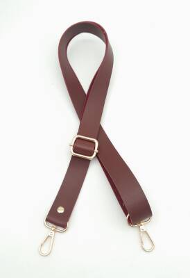 Angel Çanta Aksesuar Suni Deri Ayarlı Çanta Sapı 120X2.4 Cm Bordo Light Gold Metal - 1