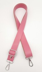 Angel Çanta Aksesuar Suni Deri Ayarlı Çanta Sapı 120X2.4 Cm Fuşya Gümüş Metal - Angel Çanta Aksesuar