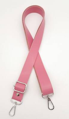 Angel Çanta Aksesuar Suni Deri Ayarlı Çanta Sapı 120X2.4 Cm Fuşya Gümüş Metal - 1