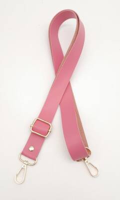 Angel Çanta Aksesuar Suni Deri Ayarlı Çanta Sapı 120X2.4 Cm Fuşya Light Gold Metal - 1