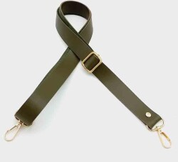 Angel Çanta Aksesuar Suni Deri Ayarlı Çanta Sapı 120X2.4 Cm Haki Light Gold Metal - Angel Çanta Aksesuar