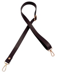 Angel Çanta Aksesuar Suni Deri Ayarlı Çanta Sapı 120x2 cm Koyu Kahve Renk Light Gold Metalli - Angel Çanta Aksesuar