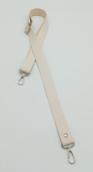 Angel Çanta Aksesuar Suni Deri Ayarlı Çanta Sapı 120X2.4 Cm Krem Gümüş Metal - Angel Çanta Aksesuar