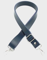 Angel Çanta Aksesuar Suni Deri Ayarlı Çanta Sapı 120X2.4 Cm Lacivert Gümüş Metal - Angel Çanta Aksesuar