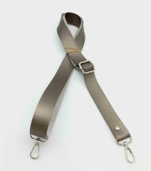 Angel Çanta Aksesuar Suni Deri Ayarlı Çanta Sapı 120X2.4 Cm Parlak Gri Gümüş Metal - Angel Çanta Aksesuar