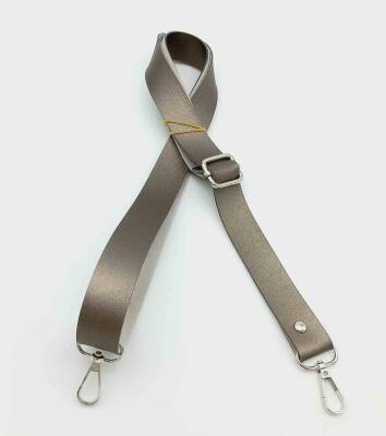 Angel Çanta Aksesuar Suni Deri Ayarlı Çanta Sapı 120X2.4 Cm Parlak Gri Gümüş Metal - 1