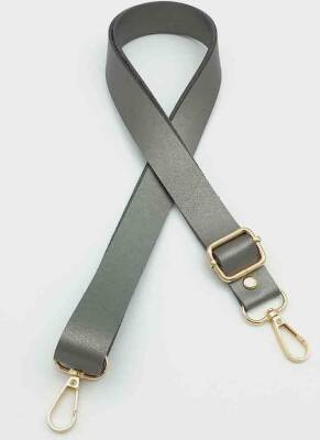 Angel Çanta Aksesuar Suni Deri Ayarlı Çanta Sapı 120X2.4 Cm Parlak Gri Light Gold Metal - 1