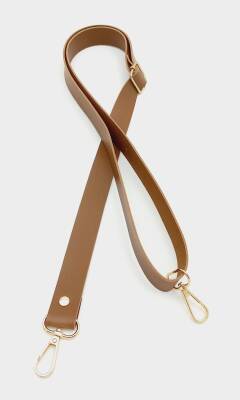 Angel Çanta Aksesuar Suni Deri Ayarlı Çanta Sapı 120X2.4 Cm Taba Light Gold Metal - 1