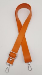 Angel Çanta Aksesuar Suni Deri Ayarlı Çanta Sapı 120X2.4 Cm Turuncu Gümüş Metal - Angel Çanta Aksesuar