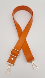 Angel Çanta Aksesuar Suni Deri Ayarlı Çanta Sapı 120X2.4 Cm Turuncu Light Gold Metal - Angel Çanta Aksesuar