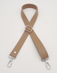 Angel Çanta Aksesuar Suni Deri Ayarlı Çanta Sapı 120X2.4 Cm Vizon Gümüş Metal - 2