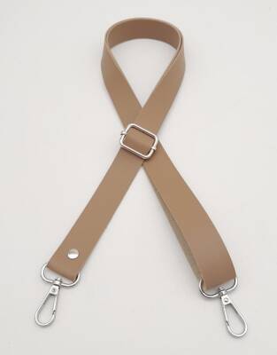 Angel Çanta Aksesuar Suni Deri Ayarlı Çanta Sapı 120X2.4 Cm Vizon Gümüş Metal - 2