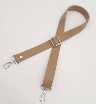 Angel Çanta Aksesuar Suni Deri Ayarlı Çanta Sapı 120X2.4 Cm Vizon Gümüş Metal - 3