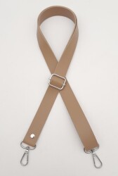 Angel Çanta Aksesuar Suni Deri Ayarlı Çanta Sapı 120X2.4 Cm Vizon Gümüş Metal - Angel Çanta Aksesuar