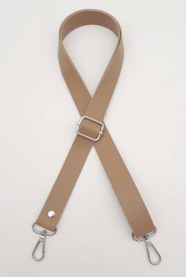 Angel Çanta Aksesuar Suni Deri Ayarlı Çanta Sapı 120X2.4 Cm Vizon Gümüş Metal - 1