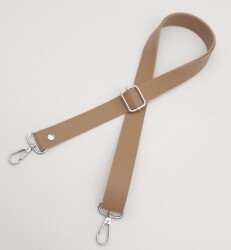 Angel Çanta Aksesuar Suni Deri Ayarlı Çanta Sapı 120X2.4 Cm Vizon Gümüş Metal - 3