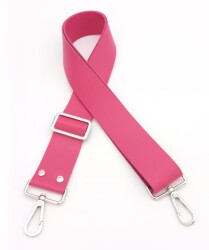 Angel Çanta Aksesuar Suni Deri Fuşya 120X4 Cm Çanta Sapı Kalsap Gümüş Metalli - Angel Çanta Aksesuar