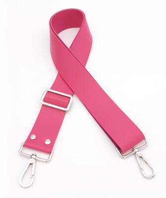 Angel Çanta Aksesuar Suni Deri Fuşya 120X4 Cm Çanta Sapı Kalsap Gümüş Metalli - 1