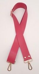 Angel Çanta Aksesuar Suni Deri Fuşya 120X4 Cm Çanta Sapı Kalsap Light Gold Metalli - Angel Çanta Aksesuar