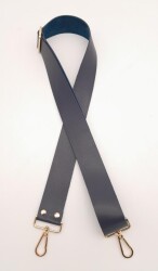 Angel Çanta Aksesuar Suni Deri Lacivert 120X4 Cm Çanta Sapı Kalsap Light Gold Metalli - Angel Çanta Aksesuar