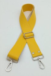 Angel Çanta Aksesuar Suni Deri Sarı 120X4 Cm Çanta Sapı Kalsap Gümüş Metalli - Angel Çanta Aksesuar