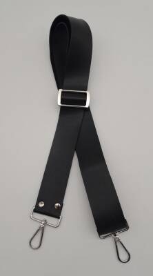 Angel Çanta Aksesuar Suni Deri Siyah 120X4 Cm Çanta Sapı Kalsap Gümüş Metalli - 1