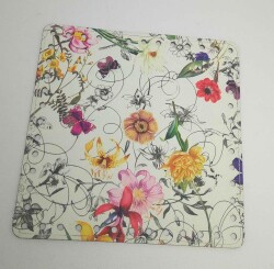 Angel Çanta Aksesuar 20 Cm Çiçek Desenli Kare Plaka, Taban - Angel Çanta Aksesuar