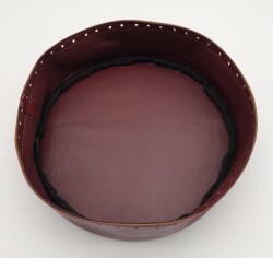 Angel Çanta Aksesuar Bordo Suni Deri 22 cm Yuvarlak Yüksek Çanta Tabanı Gümüş Metalli - 2