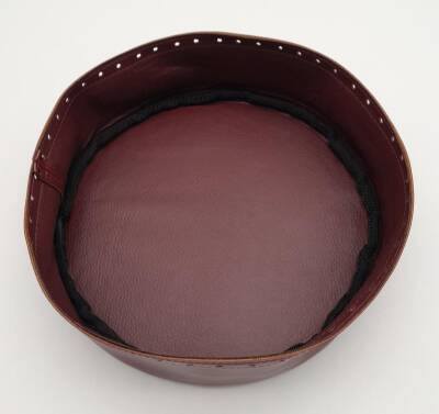 Angel Çanta Aksesuar Bordo Suni Deri 22 cm Yuvarlak Yüksek Çanta Tabanı Gümüş Metalli - 2