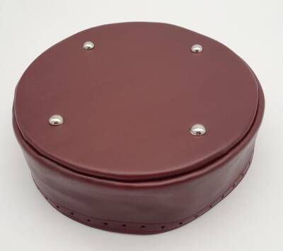 Angel Çanta Aksesuar Bordo Suni Deri 22 cm Yuvarlak Yüksek Çanta Tabanı Gümüş Metalli - 3