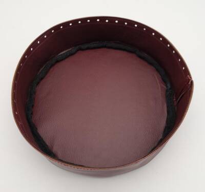 Angel Çanta Aksesuar Bordo Suni Deri 22 cm Yuvarlak Yüksek Çanta Tabanı Light Gold Metalli - 2