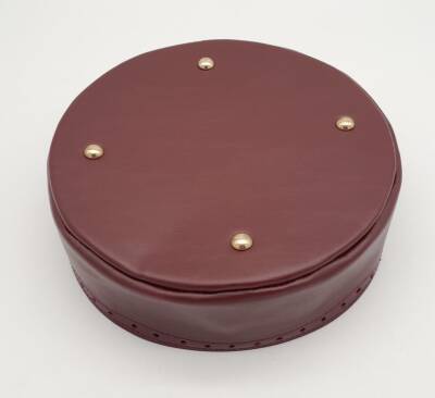 Angel Çanta Aksesuar Bordo Suni Deri 22 cm Yuvarlak Yüksek Çanta Tabanı Light Gold Metalli - 3