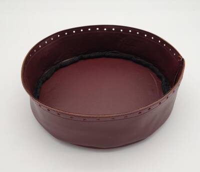 Angel Çanta Aksesuar Bordo Suni Deri 22 cm Yuvarlak Yüksek Çanta Tabanı Light Gold Metalli - 1