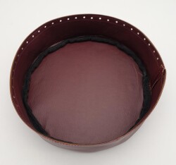 Angel Çanta Aksesuar Bordo Suni Deri 22 cm Yuvarlak Yüksek Çanta Tabanı Light Gold Metalli - 2