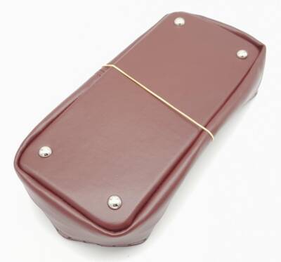 Angel Çanta Aksesuar Bordo Suni Deri 28x13 cm Yüksek Çanta Tabanı Gümüş Metalli - 3