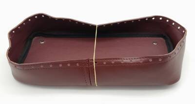 Angel Çanta Aksesuar Bordo Suni Deri 28x13 cm Yüksek Çanta Tabanı Gümüş Metalli - 1