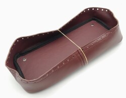 Angel Çanta Aksesuar Bordo Suni Deri 28x13 cm Yüksek Çanta Tabanı Gümüş Metalli - 2